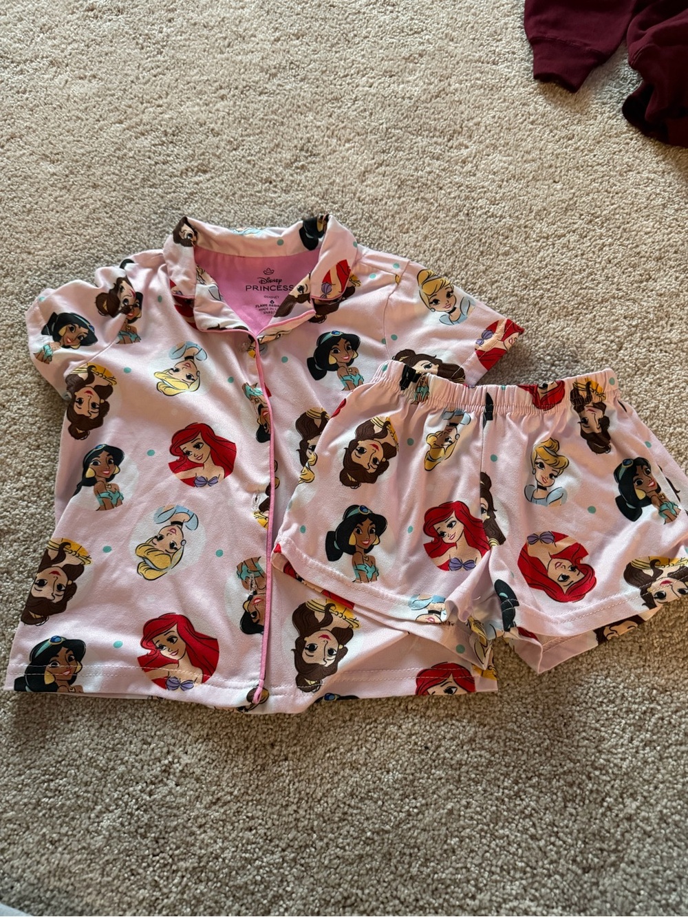 Disney Pink Princess Short Pajama Set